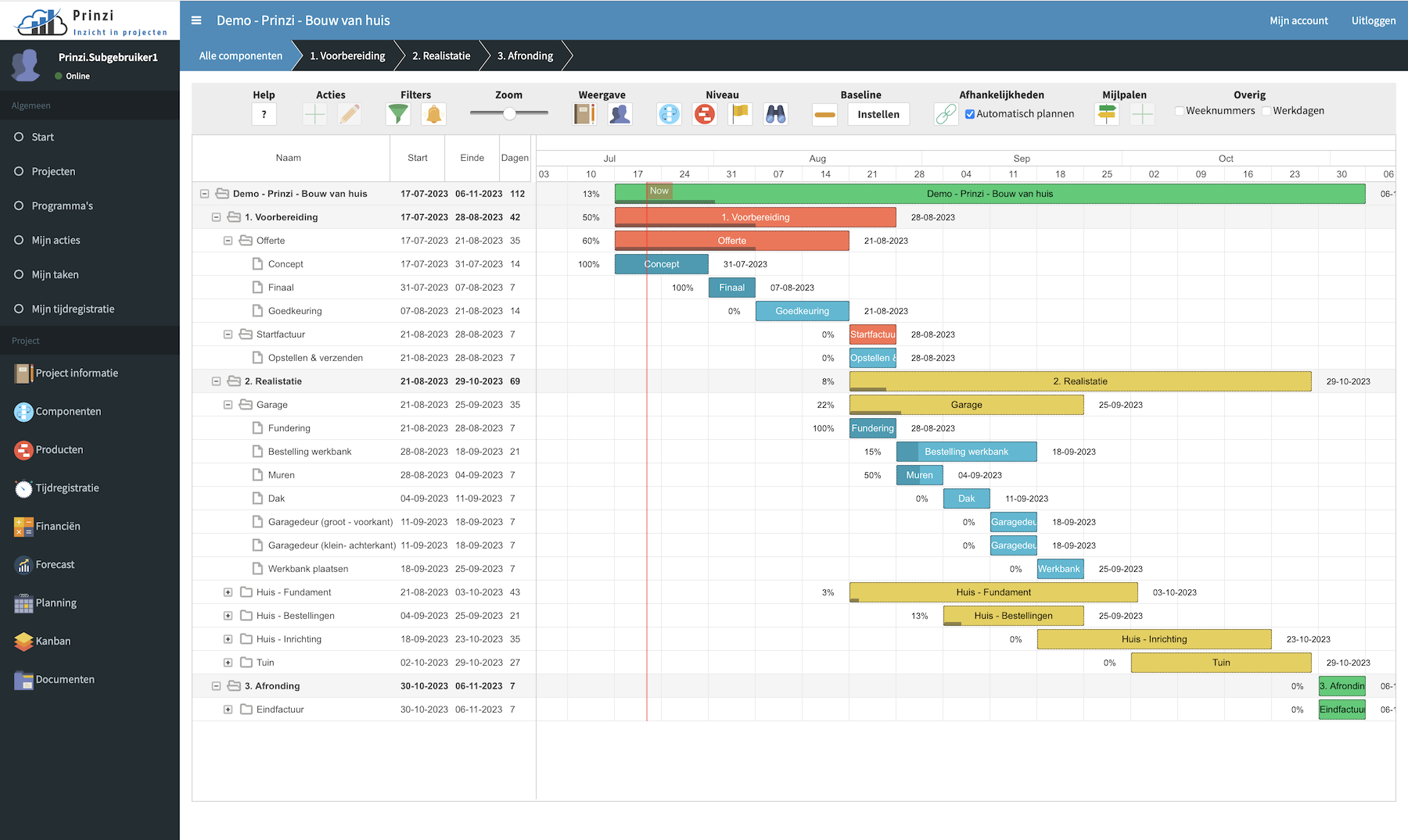 Planning - Schermafdruk